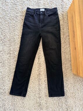 Frame Denim Black Straight-Leg Jeans